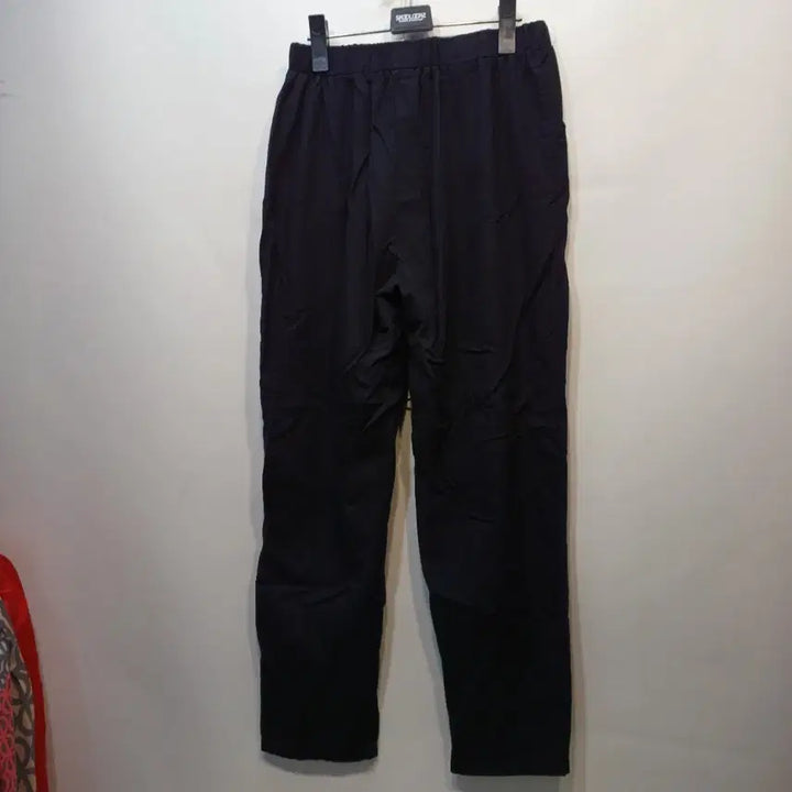 [BUNJANG] Black Cotton Pants with Waist Tie (Size 28-30) / 검정색 허리끈 면바지28~30사이즈여름 65002