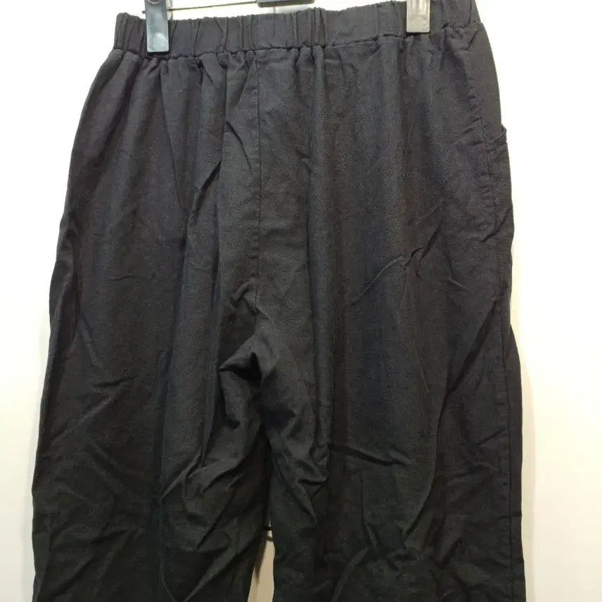 [BUNJANG] Black Cotton Pants with Waist Tie (Size 28-30) / 검정색 허리끈 면바지28~30사이즈여름 65002