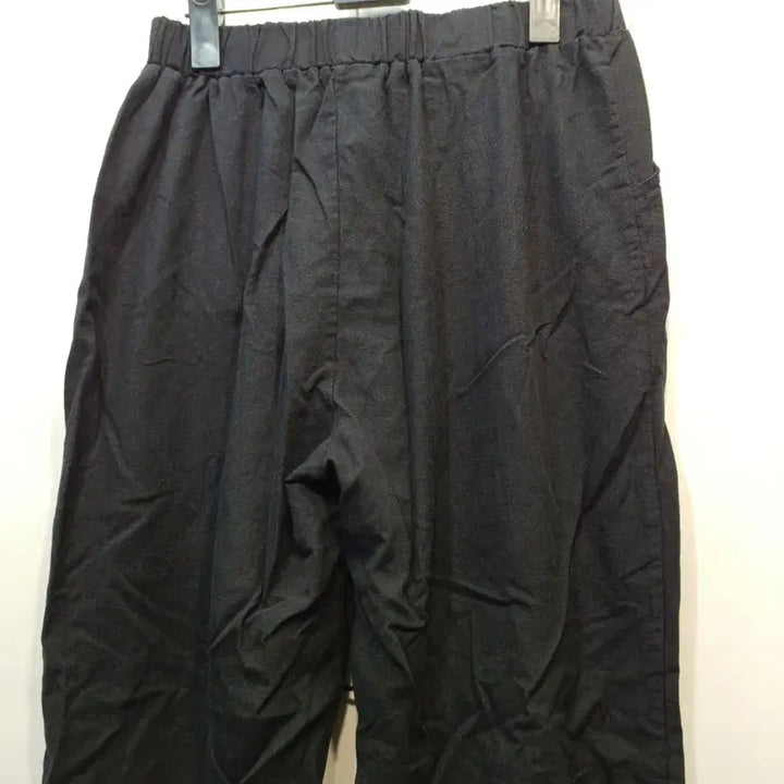 [BUNJANG] Black Cotton Pants with Waist Tie (Size 28-30) / 검정색 허리끈 면바지28~30사이즈여름 65002