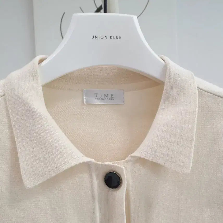 [BUNJANG] TIME Ivory Short Sleeve Knit Cardigan / TIME 타임 아이보리 반팔 니트 가디건