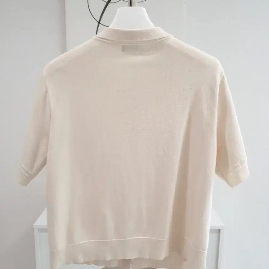 [BUNJANG] TIME Ivory Short Sleeve Knit Cardigan / TIME 타임 아이보리 반팔 니트 가디건