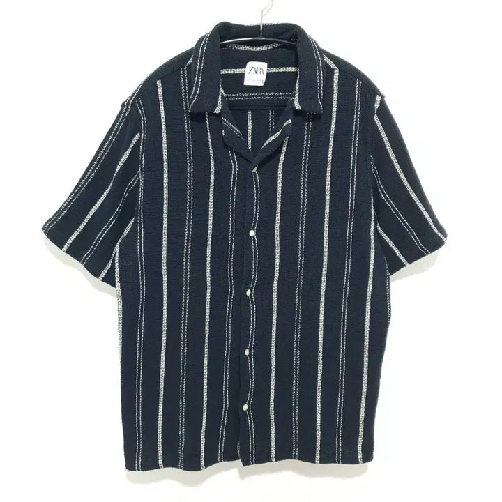 [BUNJANG] Zara Man Striped Short Sleeve Knit Shirt L / 자라 맨 스트라이프 반팔 니트 셔츠 L_S2026