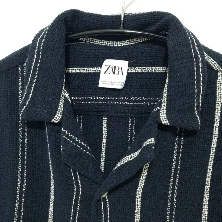 [BUNJANG] Zara Man Striped Short Sleeve Knit Shirt L / 자라 맨 스트라이프 반팔 니트 셔츠 L_S2026