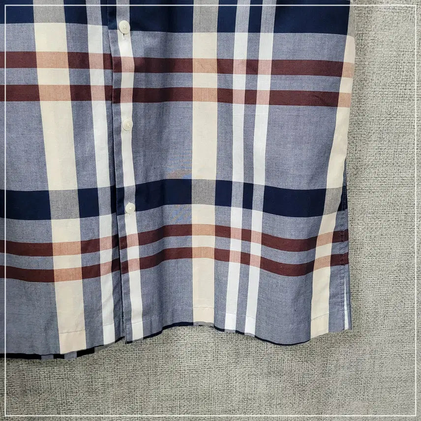 [BUNJANG] DAKS Check Pocket Short Sleeve Shirt Men&