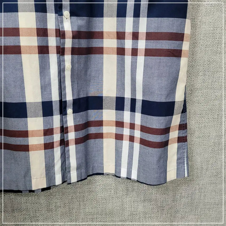 [BUNJANG] DAKS Check Pocket Short Sleeve Shirt Men&