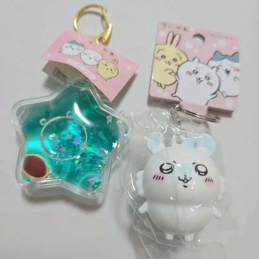 [BUNJANG] Monchou Kuri Manju &amp; Momonga Keychain Set / 먼작귀 쿠리만쥬,모몽가 키링