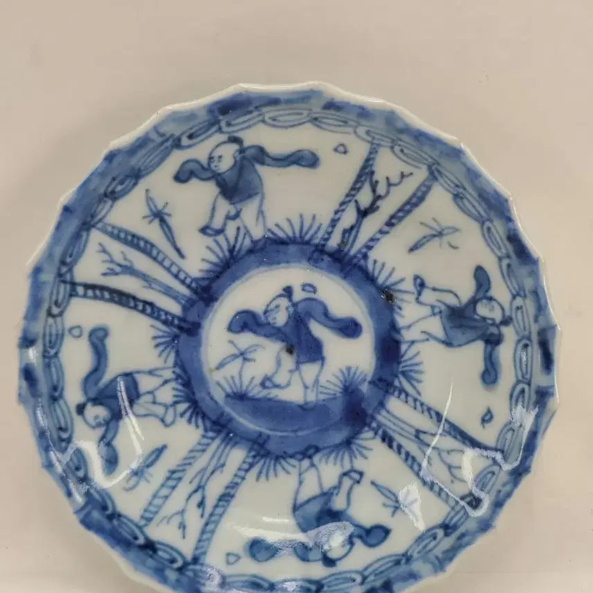[BUNJANG] Vintage Blue Motif Ceramic Plate / 빈티지 블루 문양 도자기 접시