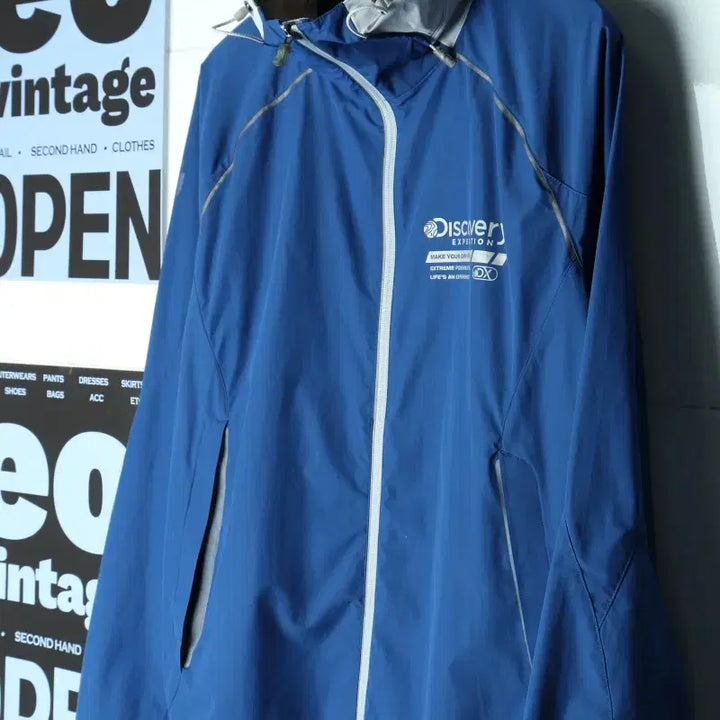 [BUNJANG] Discovery Lightweight Zip-Up Windbreaker Jumper Jacket Blue (XL-2XL) / (XL-2XL) 디스커버리 집업 바람막이 점퍼자켓 경량 블루-7579