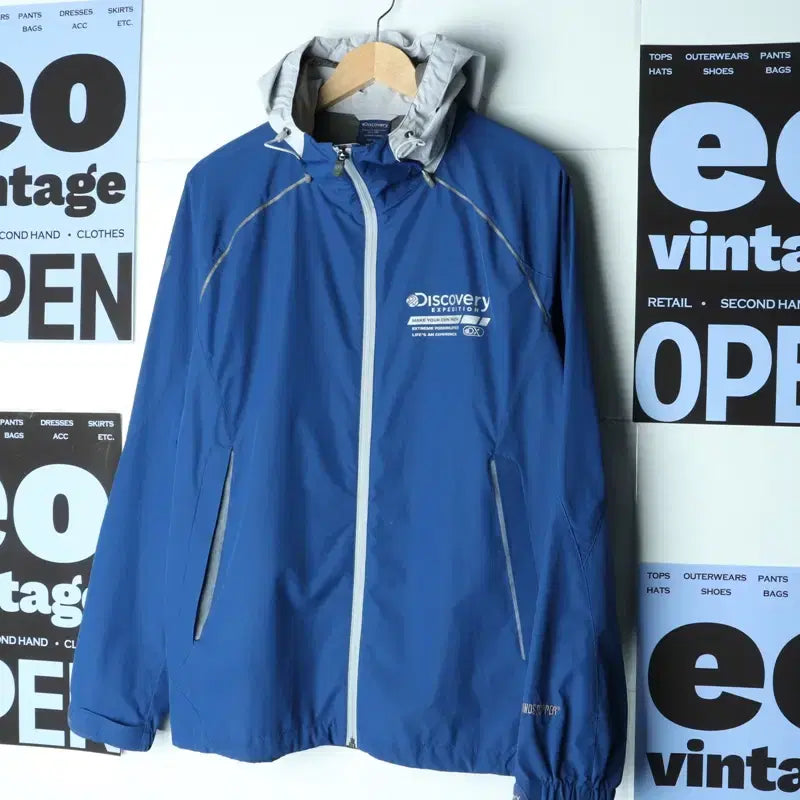 [BUNJANG] Discovery Lightweight Zip-Up Windbreaker Jumper Jacket Blue (XL-2XL) / (XL-2XL) 디스커버리 집업 바람막이 점퍼자켓 경량 블루-7579