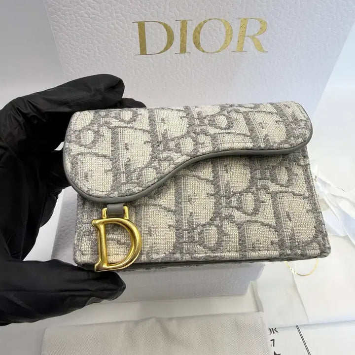 [BUNJANG] Dior Saddle Bloom Oblique Jacquard Card Holder - Grey / [A+급/정품] 디올 새들 블룸 오블리크 자카드 카드지갑
