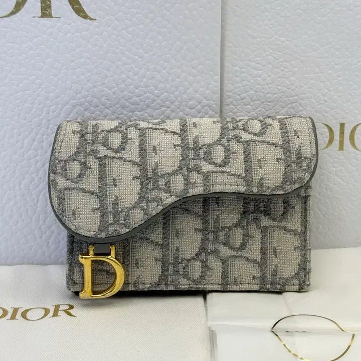[BUNJANG] Dior Saddle Bloom Oblique Jacquard Card Holder - Grey / [A+급/정품] 디올 새들 블룸 오블리크 자카드 카드지갑