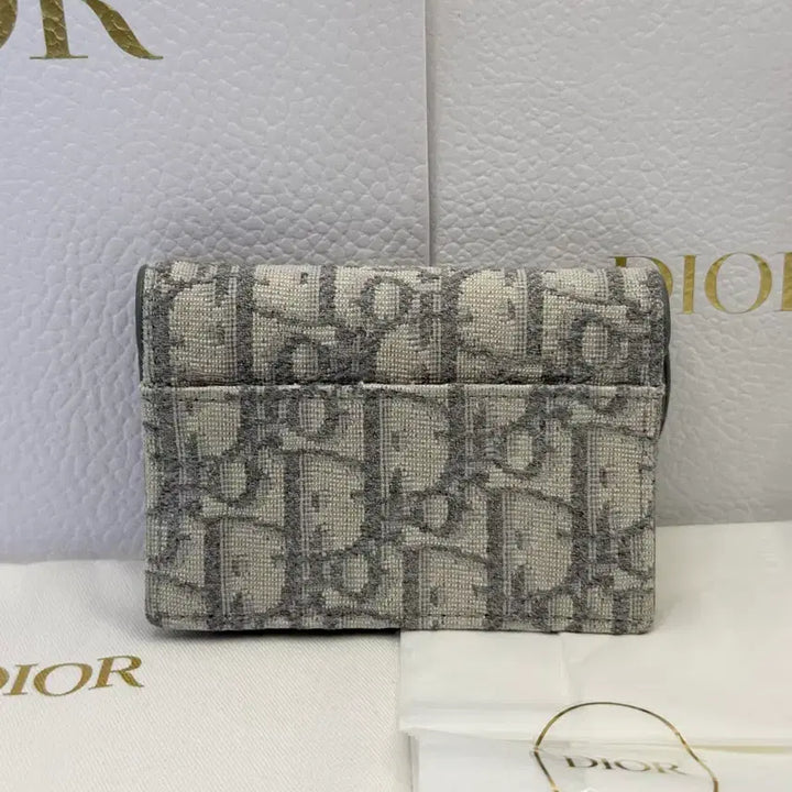 [BUNJANG] Dior Saddle Bloom Oblique Jacquard Card Holder - Grey / [A+급/정품] 디올 새들 블룸 오블리크 자카드 카드지갑