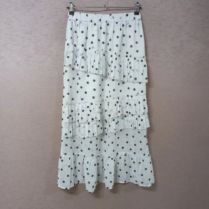 [BUNJANG] ROMISTORY White Patterned Frill Long Skirt / B5-7/ROMISTORY 화이트 패턴 프릴 롱스커트 여성