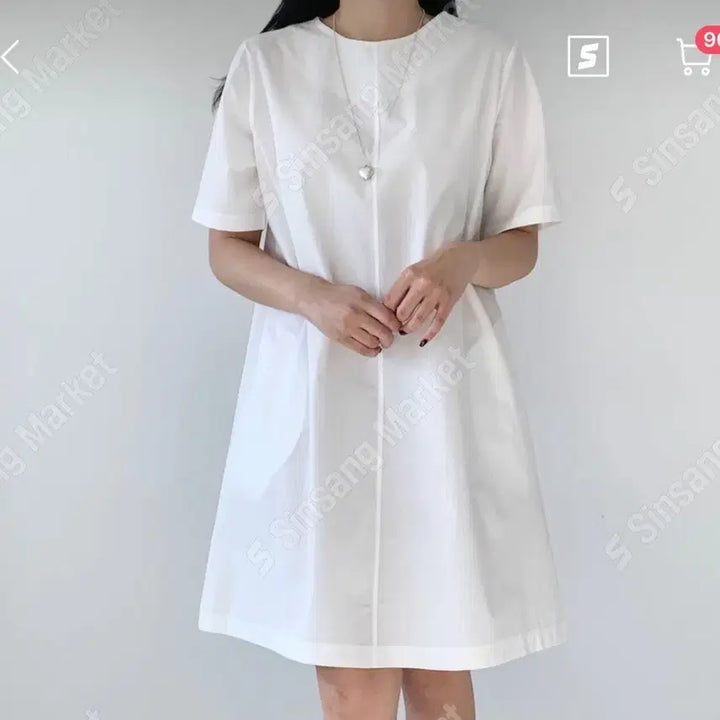 [BUNJANG] White Half-Sleeve Midi Dress / 원피스
