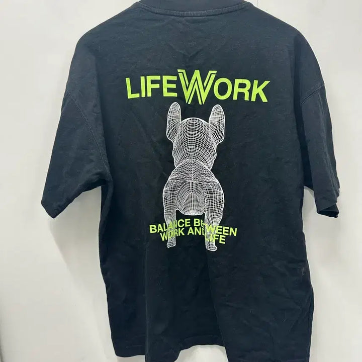 [BUNJANG] Lifework Black Short Sleeve T-Shirt (Size 100) / [만원 아라비아빈티지]라이프워크 블랙 반팔 티셔츠 100
