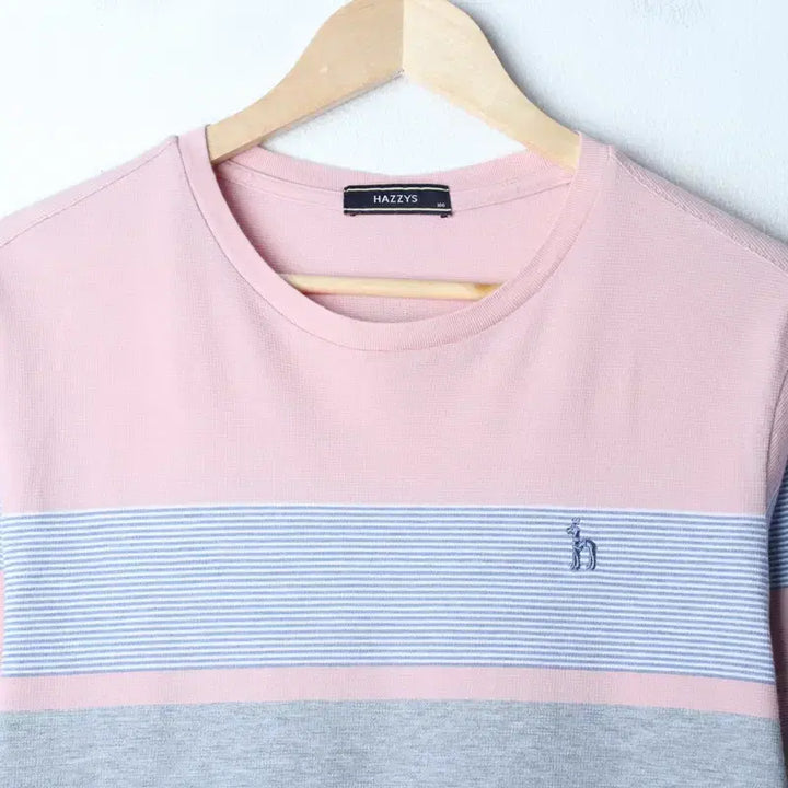 [BUNJANG] Hazzys Striped Color Mix Half-Sleeve T-Shirt / (L-XL) 헤지스 반팔 티셔츠 스트라이프 컬러믹스 올드스쿨-757D
