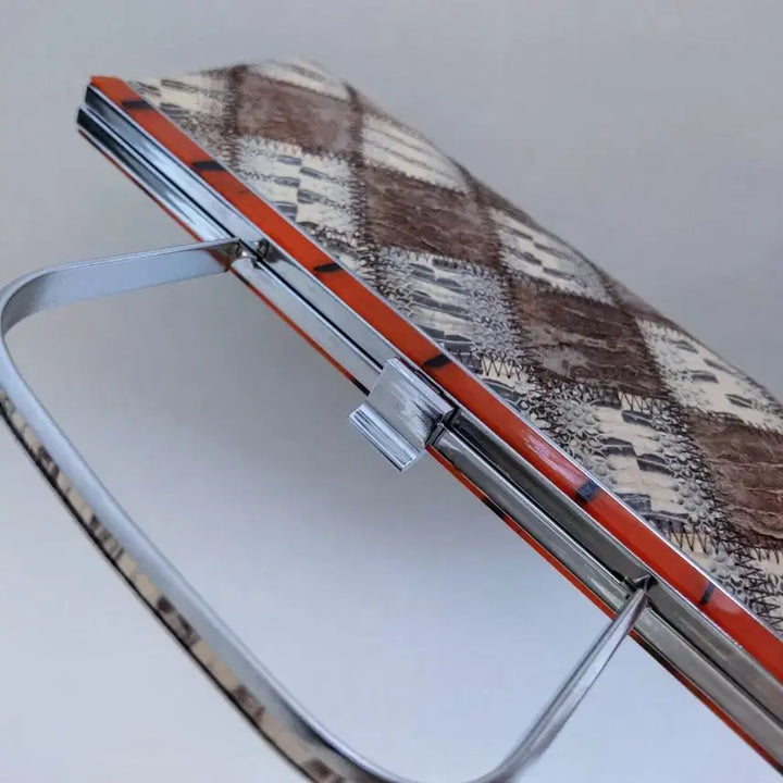 [BUNJANG] Handmade Real Python Frame Tote Bag / Clutch / 리얼 파이톤 토트백/클러치