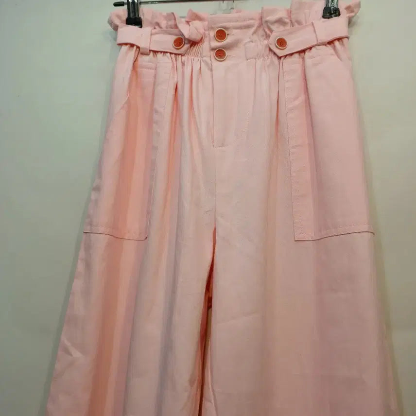 [BUNJANG] Pink High-Waisted Wide-Leg Pants / 핑크색 하이웨스트 와이드 팬츠24~28사이즈 여름   65003