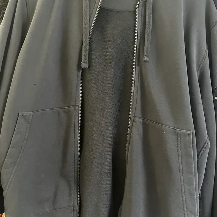 [BUNJANG] Stone Island Black Hoodie L / 스톤아일랜드 블랙 후드집업 L사이즈