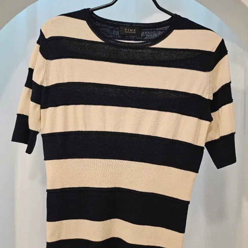 [BUNJANG] Time Stripe Knit T-shirt / 타임 니트 티셔츠