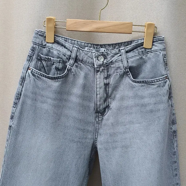 [BUNJANG] Zara Grey Wide Leg Denim Jeans / 자라 와이드 데님 청바지