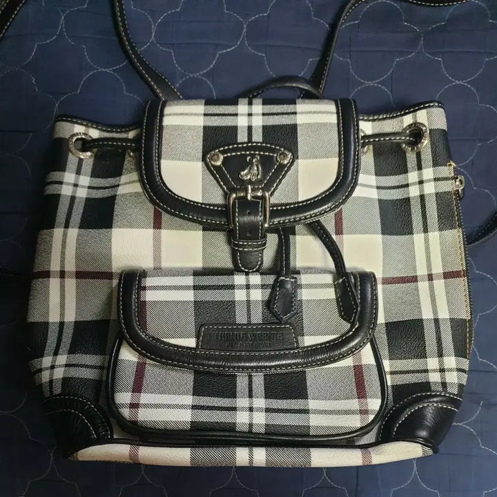 [BUNJANG] Teenie Weenie Vintage Check Backpack (Discontinued) / (단종매물) 티니위니 PVC 소가죽 빈티지체크 백팩