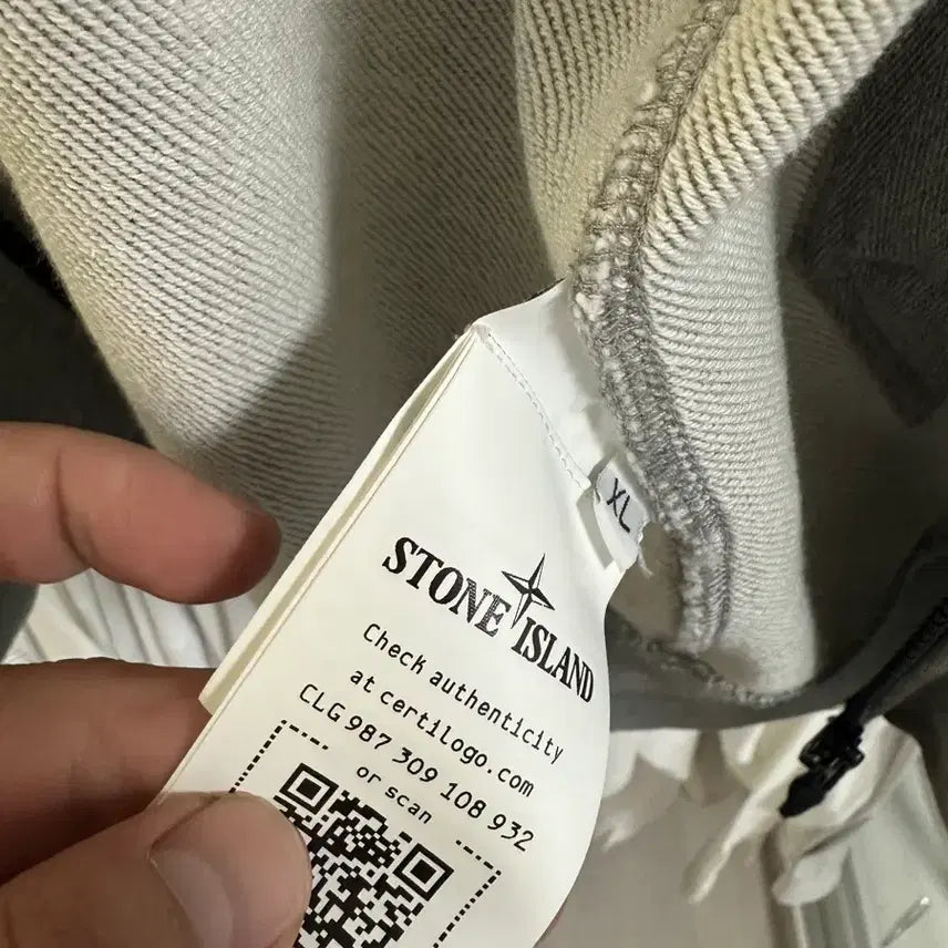 [BUNJANG] Stone Island Full Zip Hoodie Melange Grey XL / 스톤아일랜드 풀집업 후드 멜란지 그레이 XL