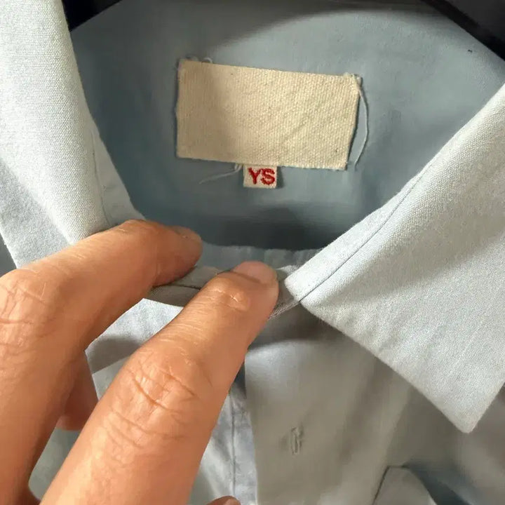 [BUNJANG] YOKOSAKAMOTO Blue Striped Regular Collar Shirt / [2] 요코사카모토 블루 셔츠