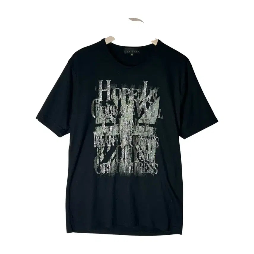 [BUNJANG] SPINASH Punk Lettering Short Sleeve T-Shirt Black / [SPINASH] 스피나쉬 펑크 레터링 반팔티셔츠