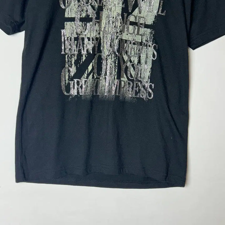[BUNJANG] SPINASH Punk Lettering Short Sleeve T-Shirt Black / [SPINASH] 스피나쉬 펑크 레터링 반팔티셔츠