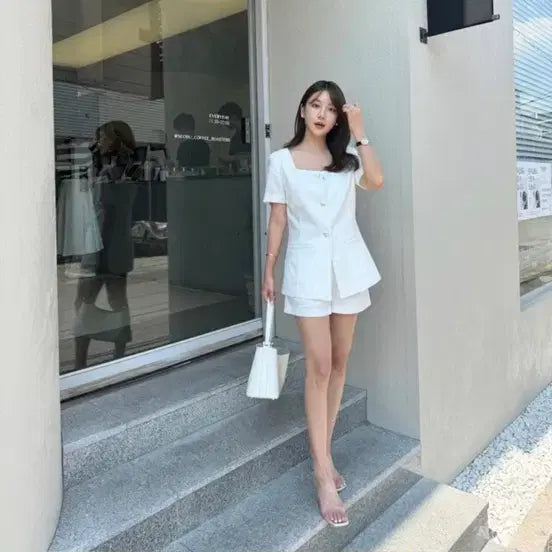 [BUNJANG] LURH Soft Square Short Sleeve Jacket / 루흐 하엄지 소프트 스퀘어 반팔 자켓