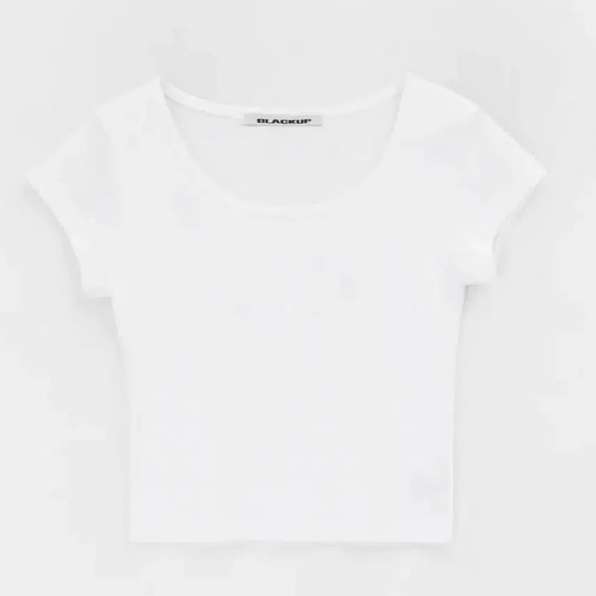 [BUNJANG] Black Up Cool U-Neck Cropped T-Shirt / 블랙업 쿨 유넥 크롭티