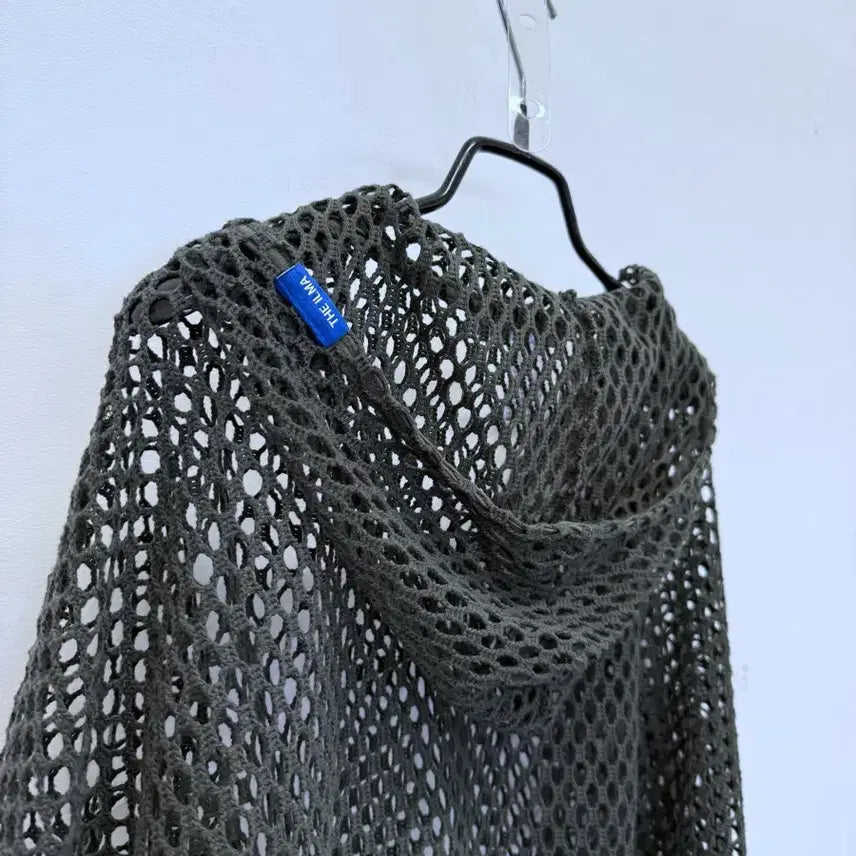 [BUNJANG] Theilma Net Hooded Cropped Top / 더일마 그믈 후드 크롭탑