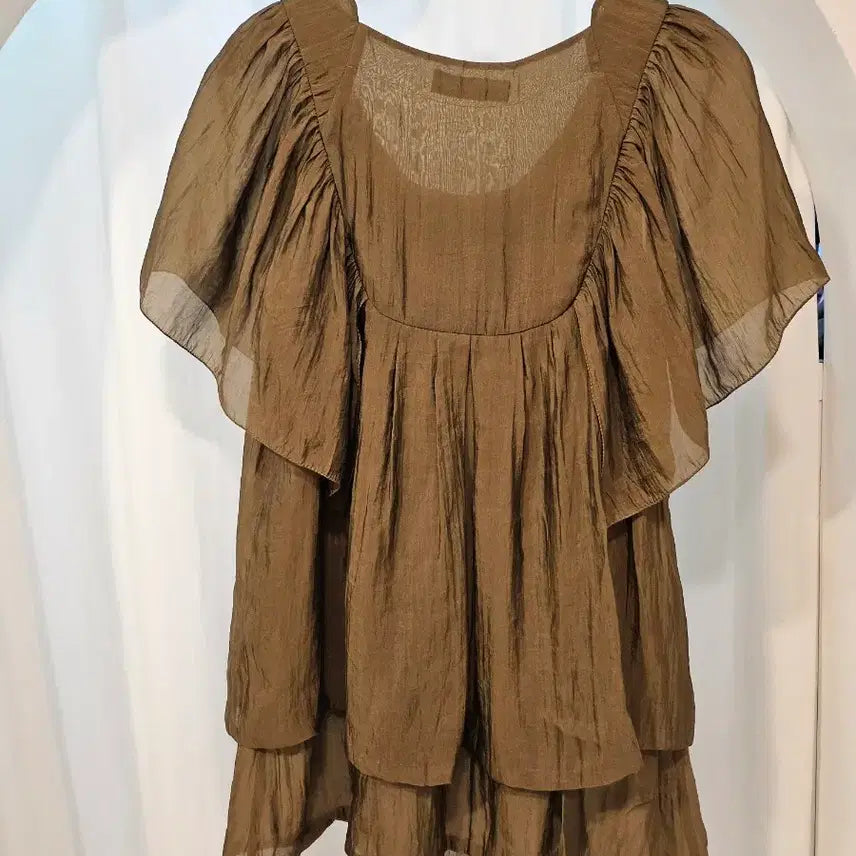 [BUNJANG] Mine Collection (Hansem) Brown Embroidered Blouse / 한섬 마인 블라우스