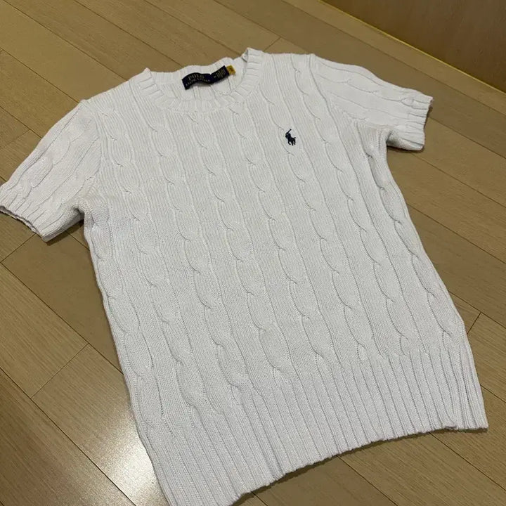 [BUNJANG] Polo Ralph Lauren Cable Knit Short Sleeve Sweater M / 폴로 랄프로렌 케이블 반팔니트 M