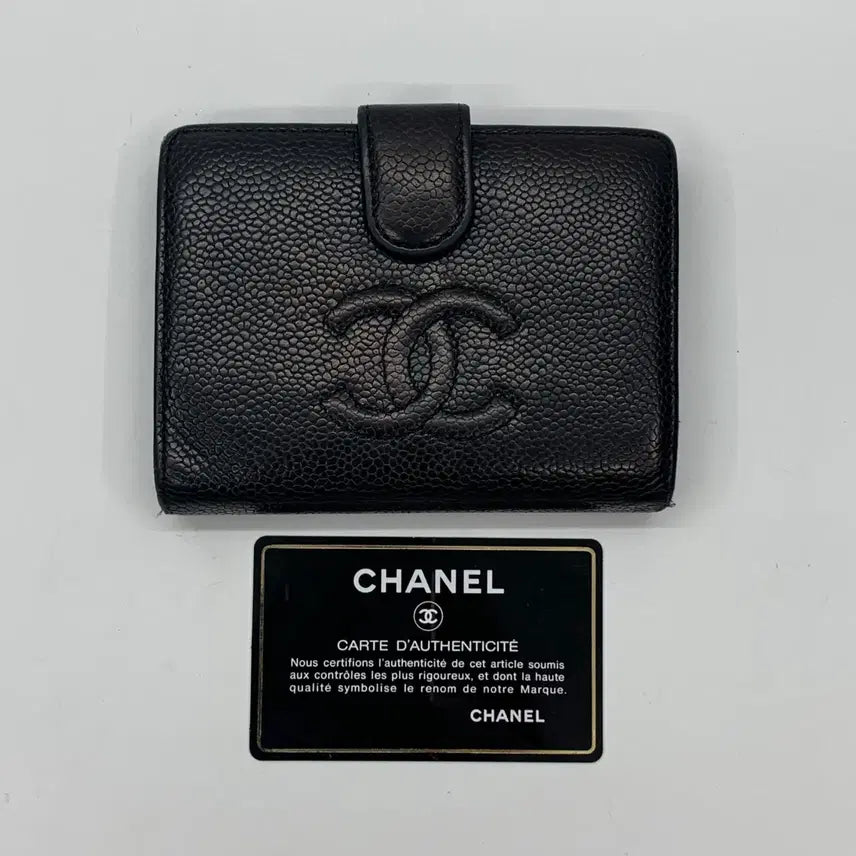 [BUNJANG] Chanel Caviar Leather Wallet Black / 267001651 샤넬 캐비어 레더 반지갑 블랙 10번대