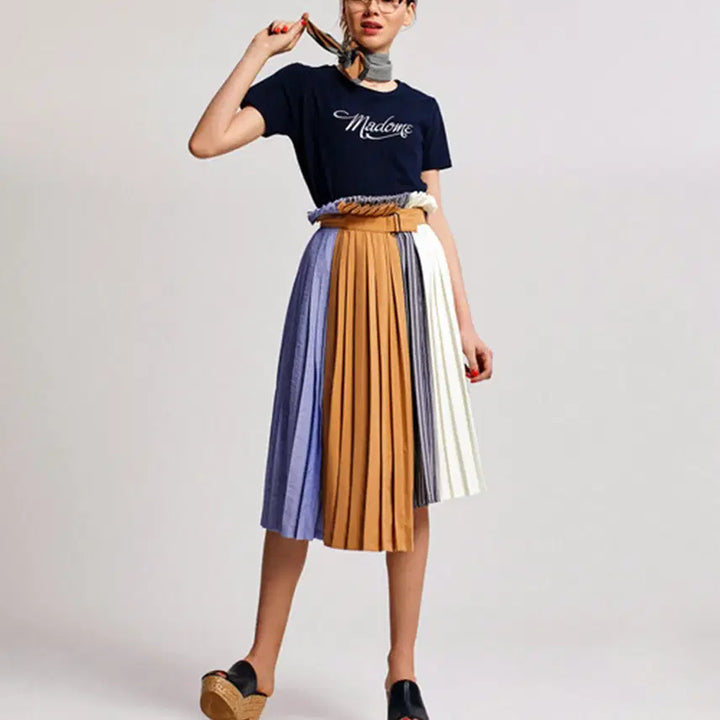 [BUNJANG] RADYAZEL Color-Block Unbalanced Skirt / RADYAZEL 배색 언밸런스 스커트 women 24