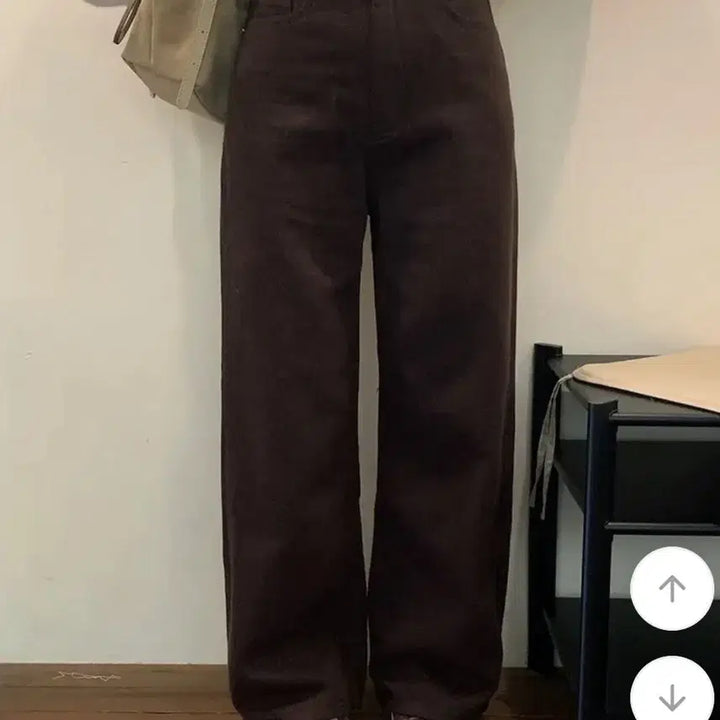[BUNJANG] Sonyeo Recipe Wide Cotton Pants Brown / 새상품)소녀레시피 자체제작 키작녀 링사 브라운 와이드 코튼 팬츠