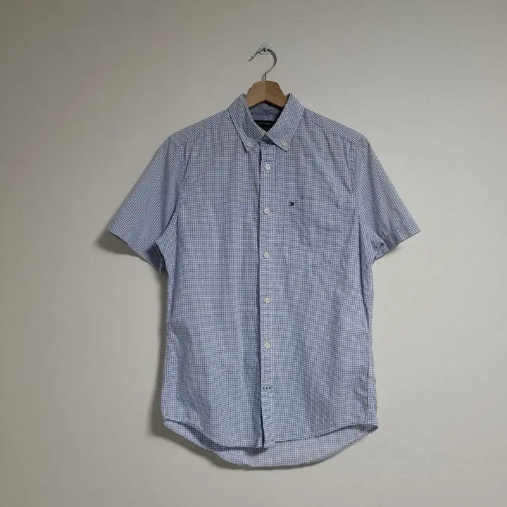 [BUNJANG] Tommy Hilfiger Blue Check Short Sleeve Shirt (XS) / (XS) 타미힐피거 블루 체크 반팔 셔츠 남방
