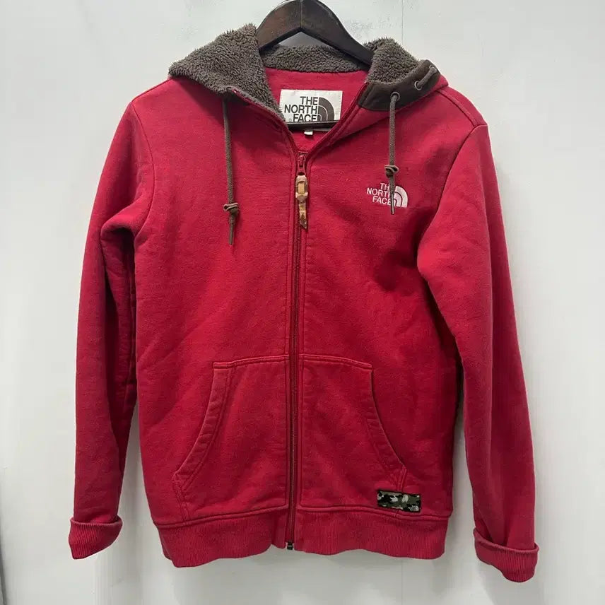 [BUNJANG] The North Face Red Fleece Hooded Zip-up (Size 90) / [만원 아라비아빈티지]노스페이스 레드 기모 후드집업 90