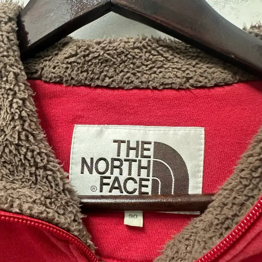 [BUNJANG] The North Face Red Fleece Hooded Zip-up (Size 90) / [만원 아라비아빈티지]노스페이스 레드 기모 후드집업 90