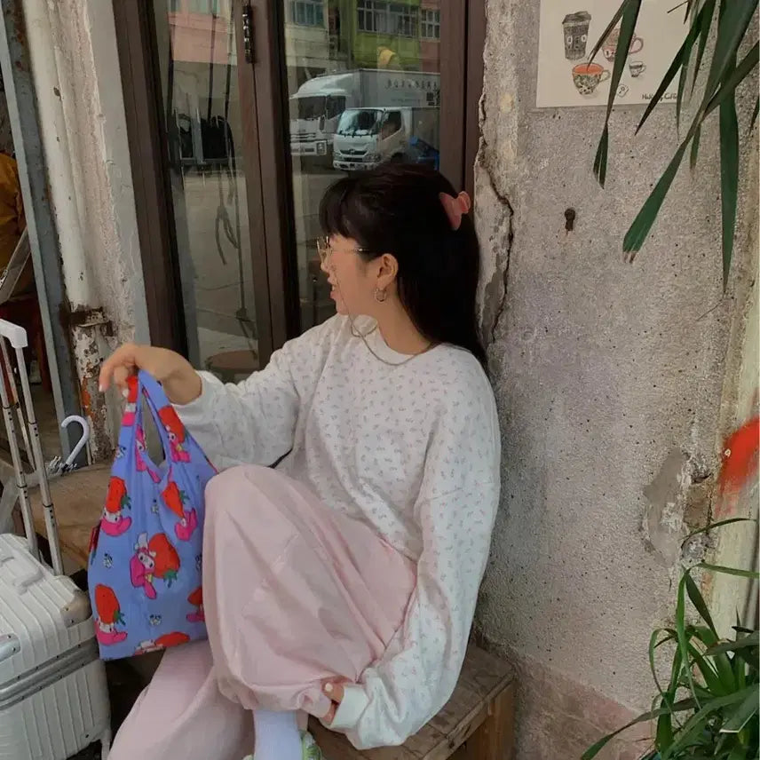 [BUNJANG] Baijuberri Rosy Cozy Sweatshirt Flower Pattern / 새상품)바이주베리 로지코지 맨투맨 플라워 패턴