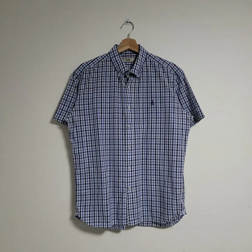 [BUNJANG] Beanpole Gingham Check Short Sleeve Shirt 105 / (105) BEANPOLE 빈폴 깅엄 체크 반팔 셔츠 남방