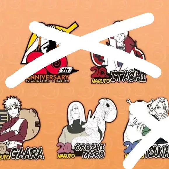 [BUNJANG] Naruto 20th Anniversary Lottery Prize I &amp; H Set - Illustration Board &amp; Can Badges / 나루토 20주년 쿠지 i상 3종 일괄