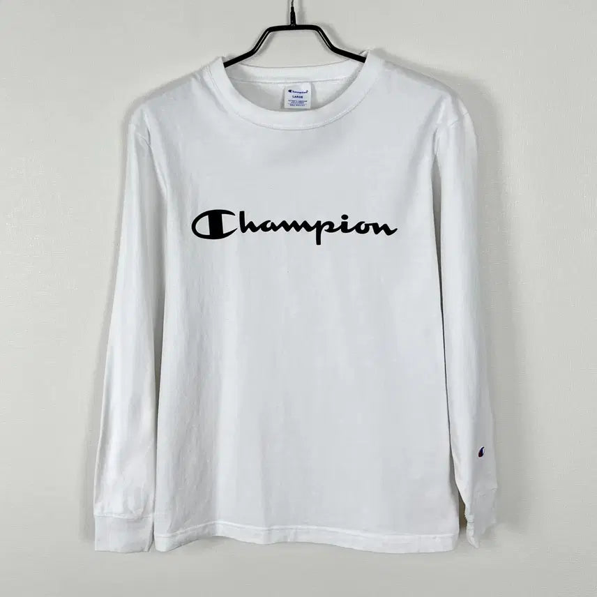 [BUNJANG] Champion White Round Long-Sleeve T-Shirt L / 챔피온 화이트 라운드 긴팔 티 티셔츠 남L 100 라덴 빈티지