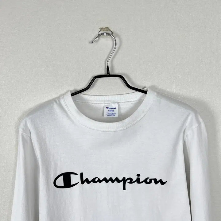 [BUNJANG] Champion White Round Long-Sleeve T-Shirt L / 챔피온 화이트 라운드 긴팔 티 티셔츠 남L 100 라덴 빈티지