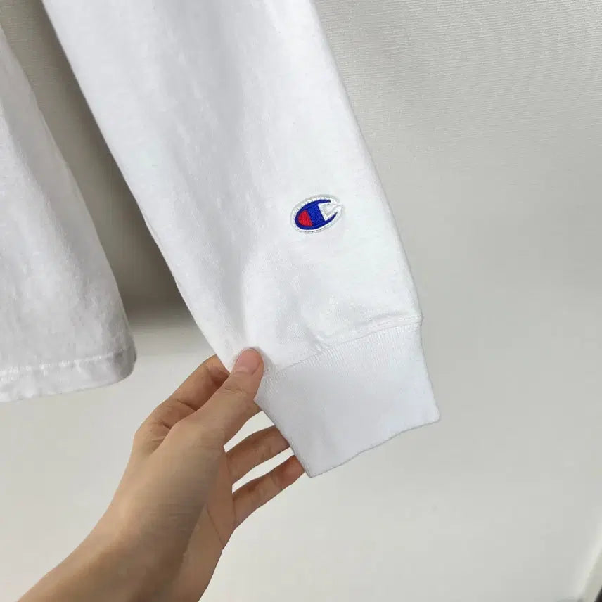 [BUNJANG] Champion White Round Long-Sleeve T-Shirt L / 챔피온 화이트 라운드 긴팔 티 티셔츠 남L 100 라덴 빈티지
