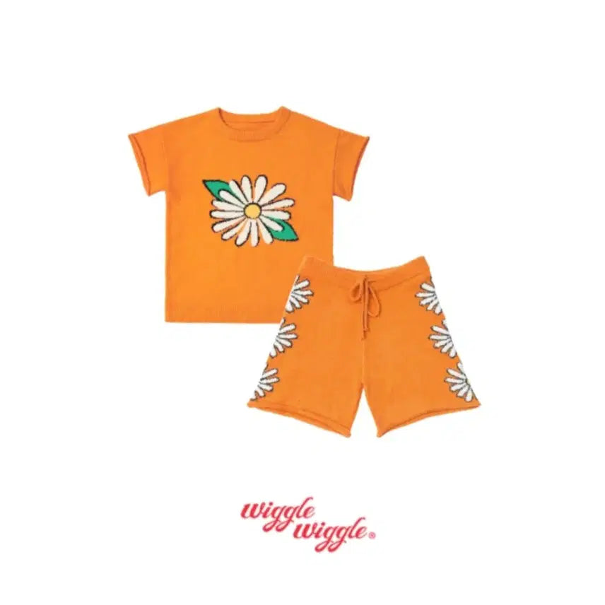 [BUNJANG] Wiggle Wiggle Pajama Set (Short) - Orange / 위글위글 파자마 세트 (숏)-오렌지