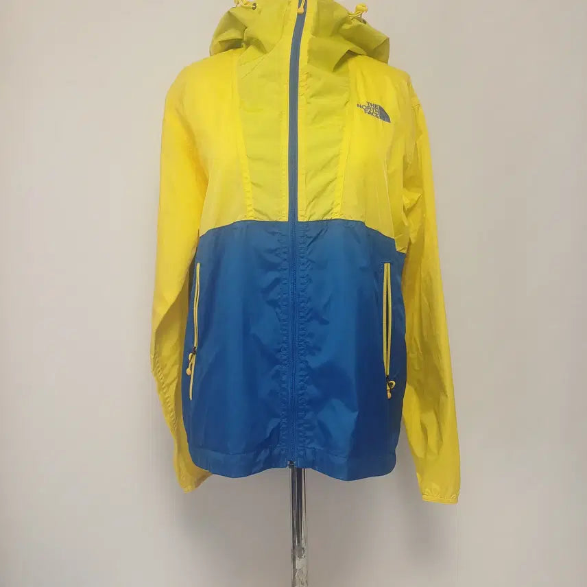[BUNJANG] The North Face Compact Jacket Retro Yellow/Blue Color Block - Size 85 (XS) / [85/XS] 노스페이스 컴팩트 바람막이 - 레트로 옐로우/블루 컬러 블