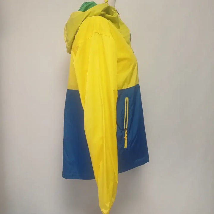 [BUNJANG] The North Face Compact Jacket Retro Yellow/Blue Color Block - Size 85 (XS) / [85/XS] 노스페이스 컴팩트 바람막이 - 레트로 옐로우/블루 컬러 블